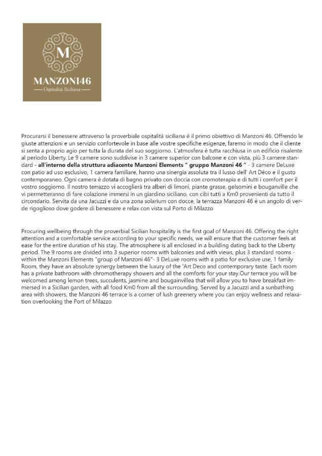 Manzoni 46 - Ospitalita Siciliana Bed & Breakfast Milazzo Luaran gambar